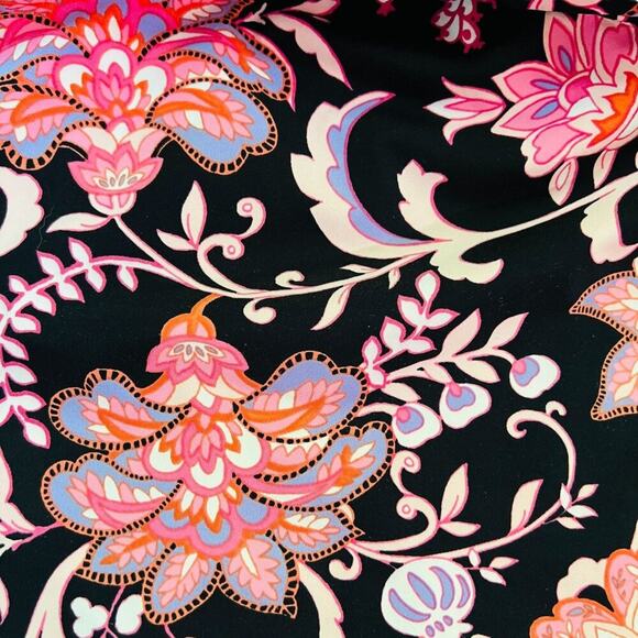 Lands End V-Neck Wrap Underwire Tankini Swimsuit Twilight Floral Size 32DD/34D - Picture 2 of 6